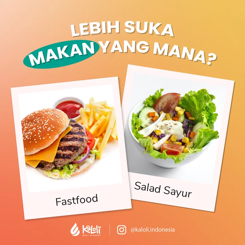 Konten interaktif Kaloli - polling pilihan menu makanan sehat