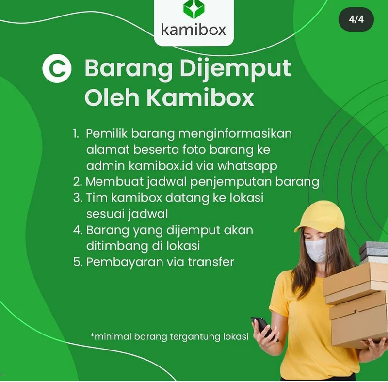Dokumentasi proses pick up kertas kardus oleh tim Kamibox