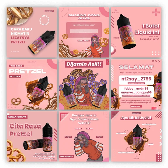 Portfolio showcase Instagram feed Keela Craft Miss Anne's Liquid oleh Creativism