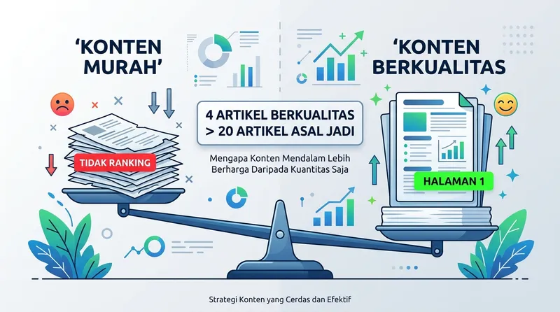 Perbandingan konten berkualitas vs konten tipis untuk SEO