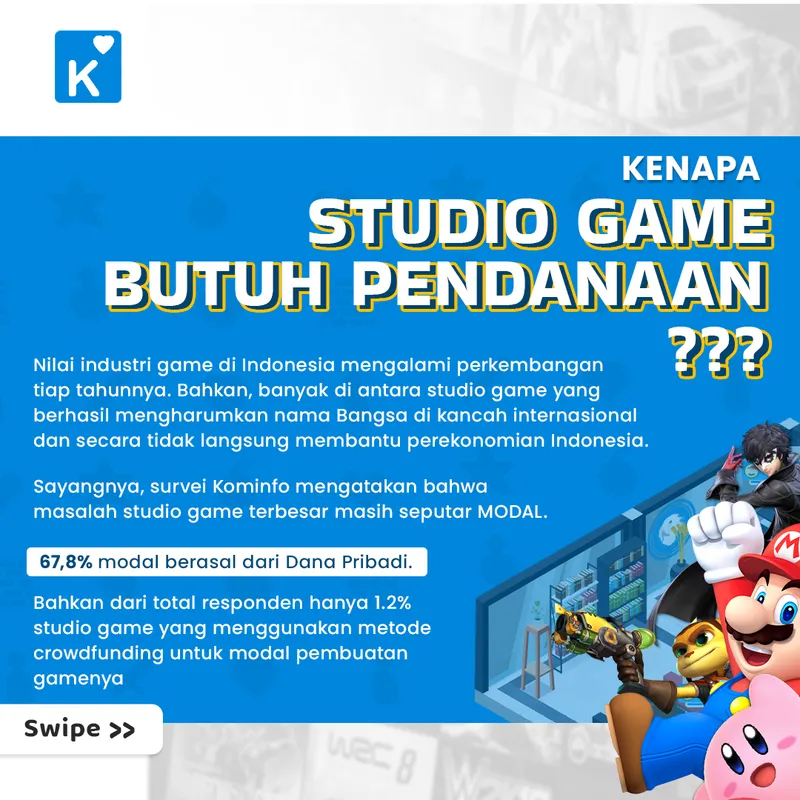 Desain konten Kreatora tentang pendanaan crowdfunding game indie