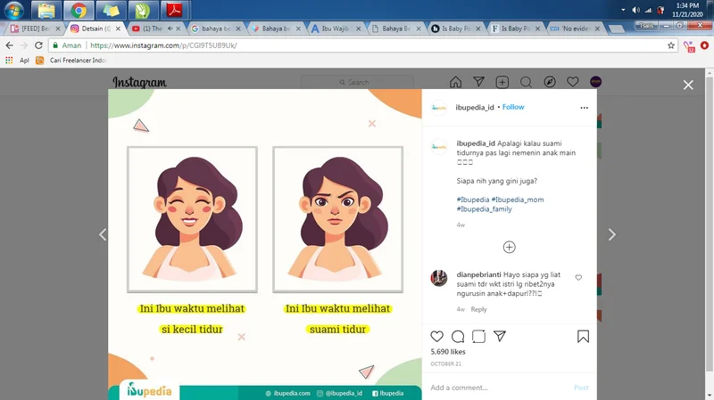 Contoh desain konten feed Instagram Little Potato Indonesia