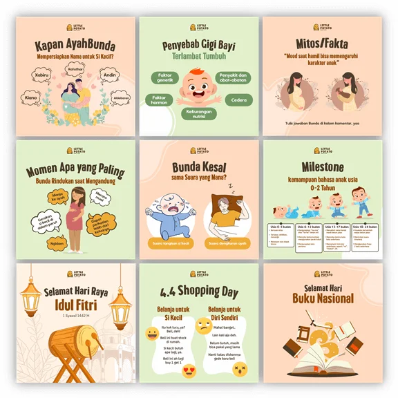 Galeri konten feed Instagram Little Potato Indonesia oleh Creativism