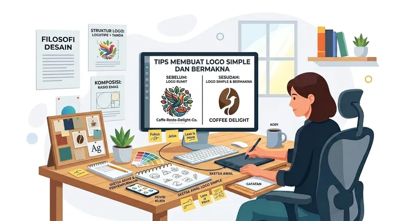 Tips membuat logo simple dan bermakna - ilustrasi proses desain