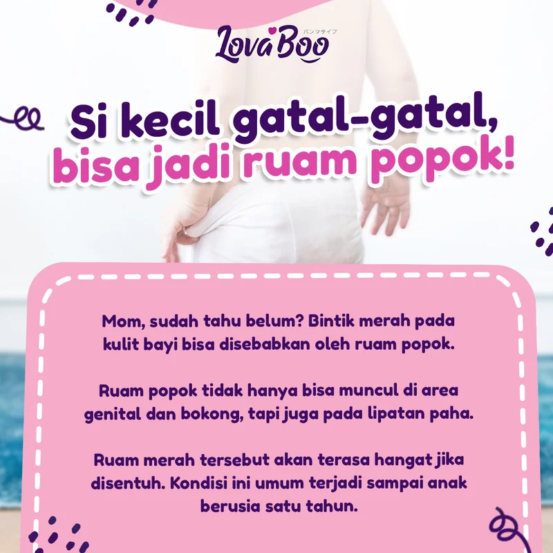 Konten edukasi Instagram Lovaboo tentang cara mengatasi ruam popok pada bayi
