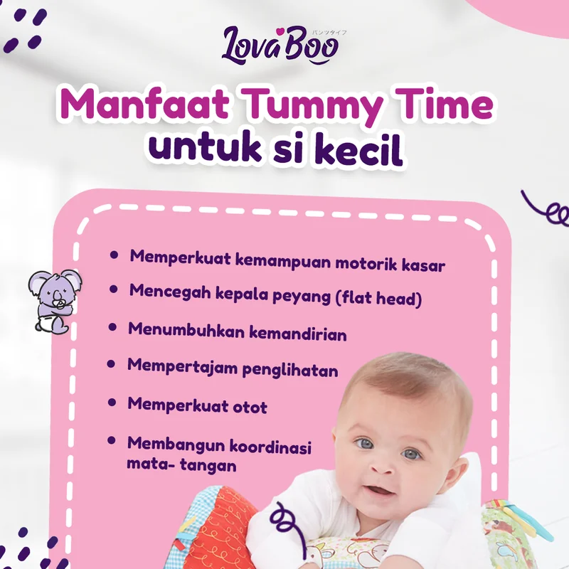 Konten Instagram Lovaboo tentang tummy time untuk perkembangan bayi