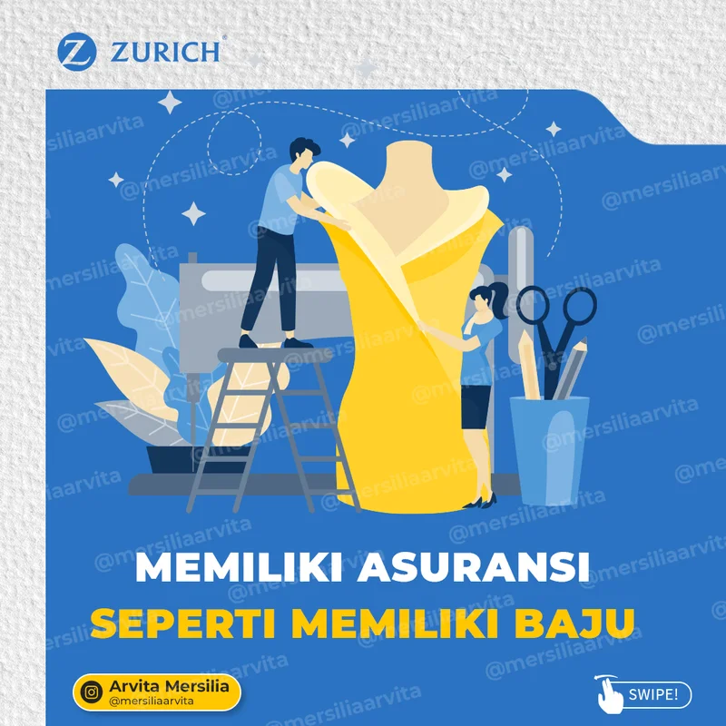 Contoh konten feed Instagram Mersilia Arvita - Memiliki Asuransi seperti Memiliki Baju