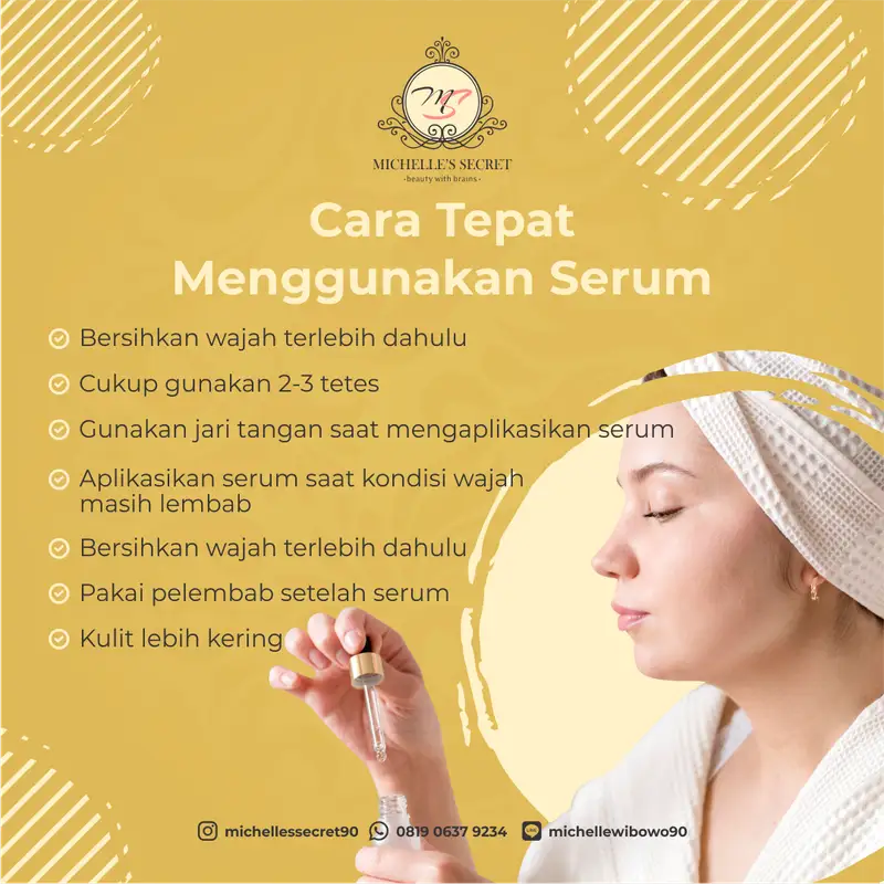 Desain konten Instagram Michelle Secret tentang cara tepat menggunakan skincare