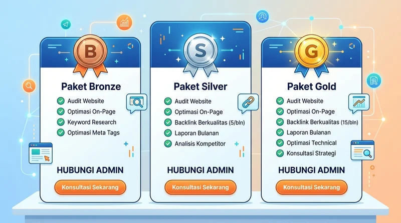 Tiga paket jasa SEO Jogja Creativism Bronze Silver Gold