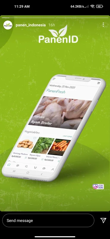 Desain Instagram Story Panen Indonesia - Promosi fitur aplikasi PanenFresh untuk belanja buah sayur online