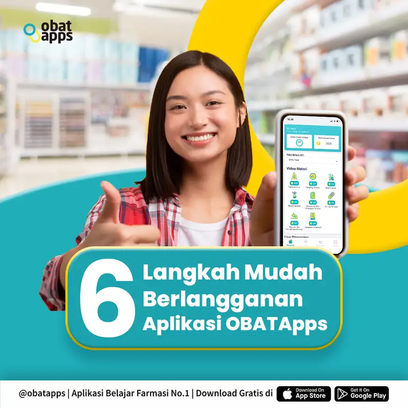 Desain konten cara langganan aplikasi Obatapps Pharmaskill