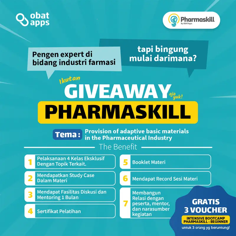 Desain konten giveaway Pharmaskill edukasi farmasi oleh Creativism