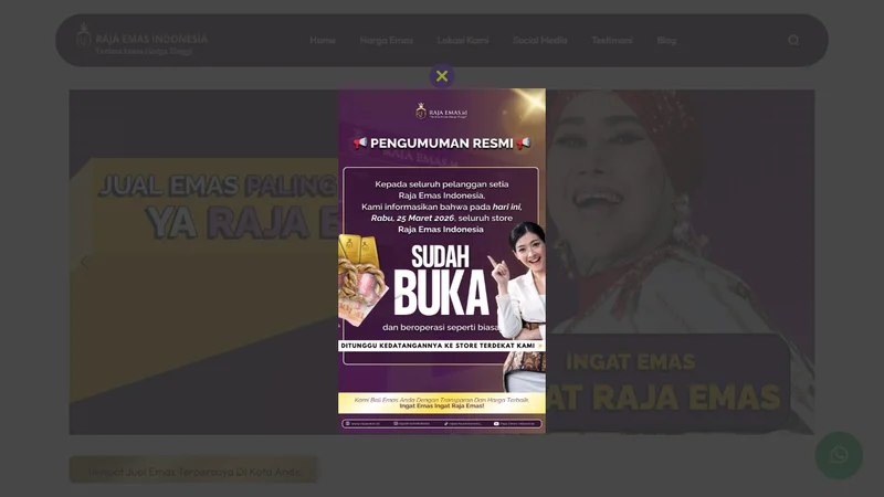 Screenshot website Raja Emas Indonesia rajaemasindonesia.co.id