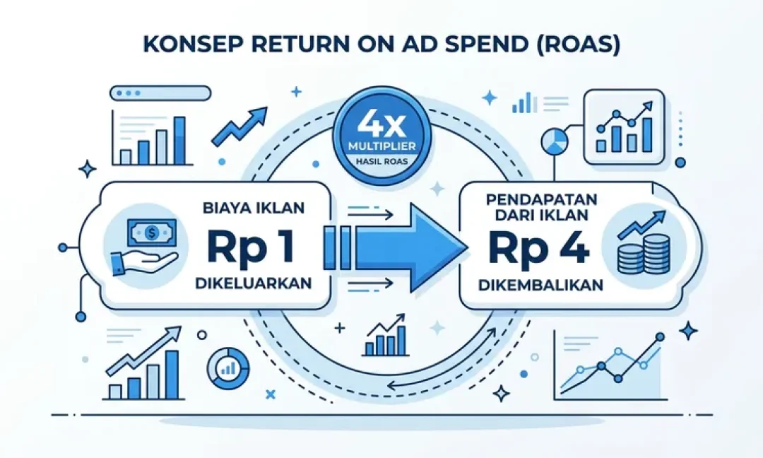 Ilustrasi roas-konsep-dasar untuk artikel ROAS yang bagus berapa