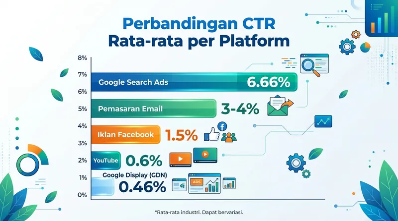 Perbandingan CTR rata-rata per platform digital marketing