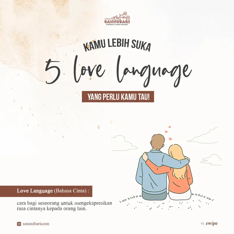 Konten carousel Instagram Sannubari - 5 Love Language oleh Creativism