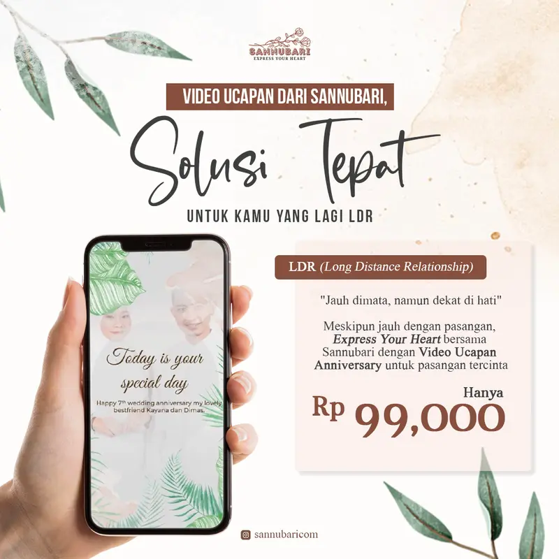 Konten promosi Instagram Sannubari - Video ucapan solusi untuk pasangan LDR