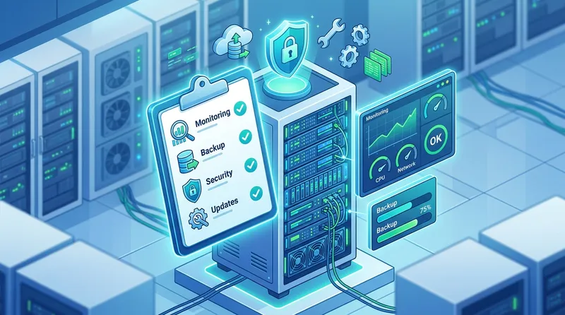 Checklist server maintenance dengan monitoring backup dan keamanan