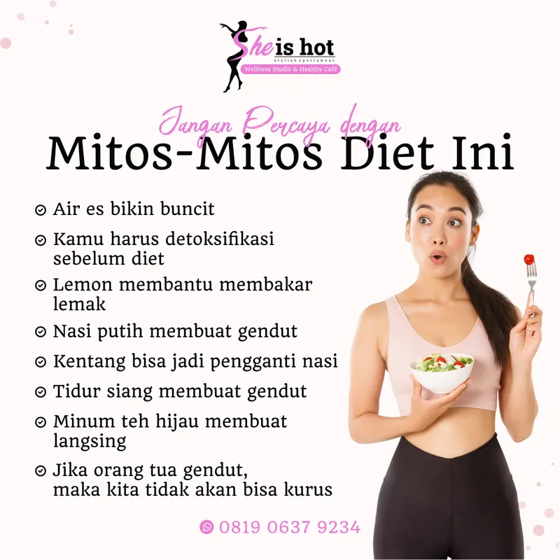 Desain konten mitos fitness Sheishot Sportswear