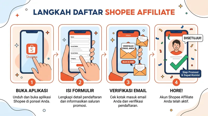 Langkah-langkah cara daftar Shopee Affiliate bagi pemula