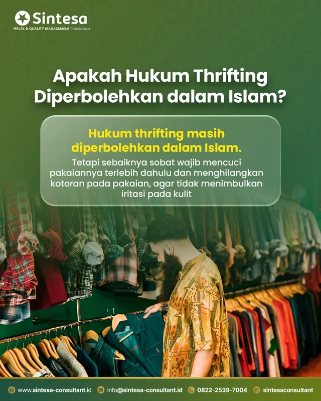 Desain konten Instagram Sintesa - hukum thrifting dalam Islam