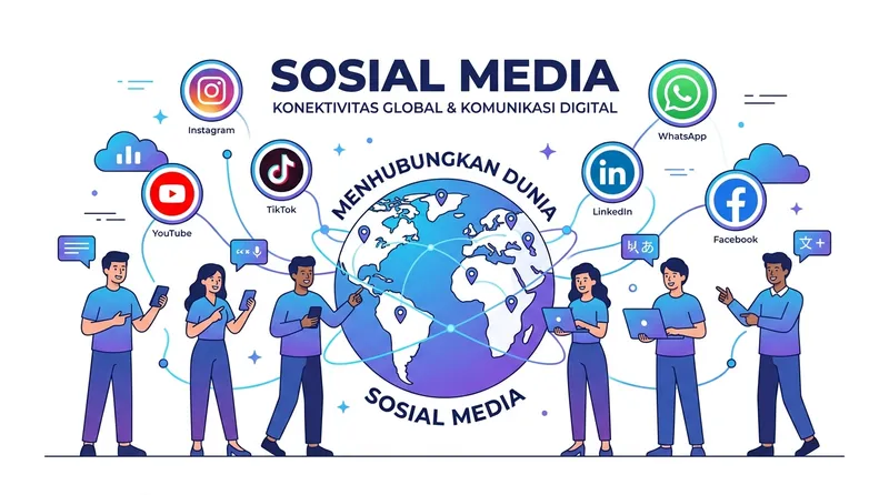 Sosmed adalah platform digital yang menghubungkan pengguna di seluruh dunia melalui berbagai platform seperti Instagram, TikTok, YouTube, LinkedIn, dan WhatsApp