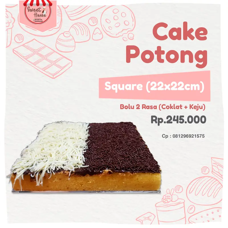 Foto cake potong cokelat keju Sweet House JKT Instagram