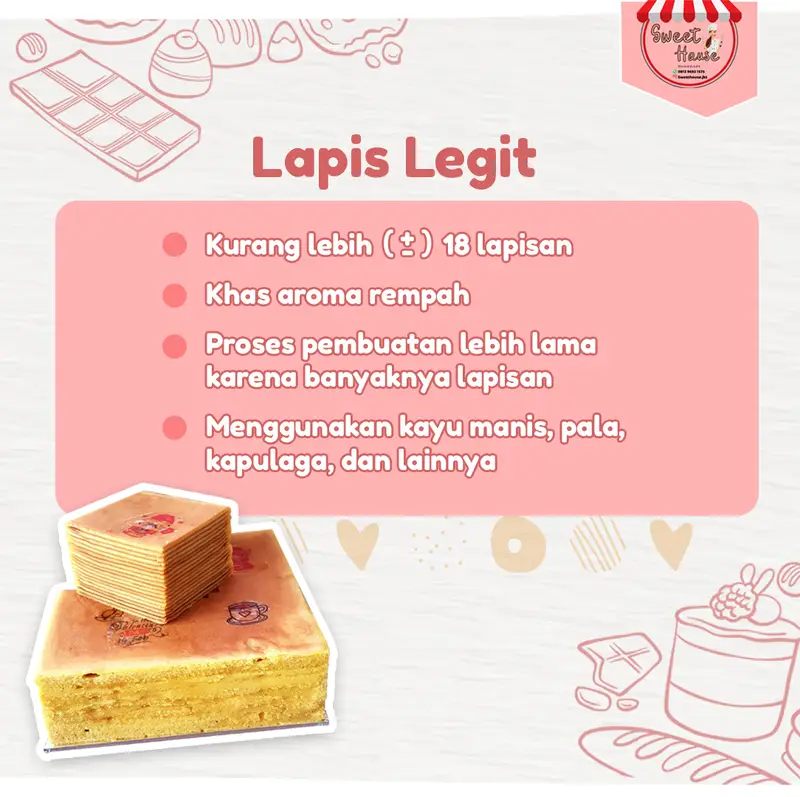 Konten edukasi Instagram perbedaan lapis Surabaya dan lapis legit Sweet House JKT