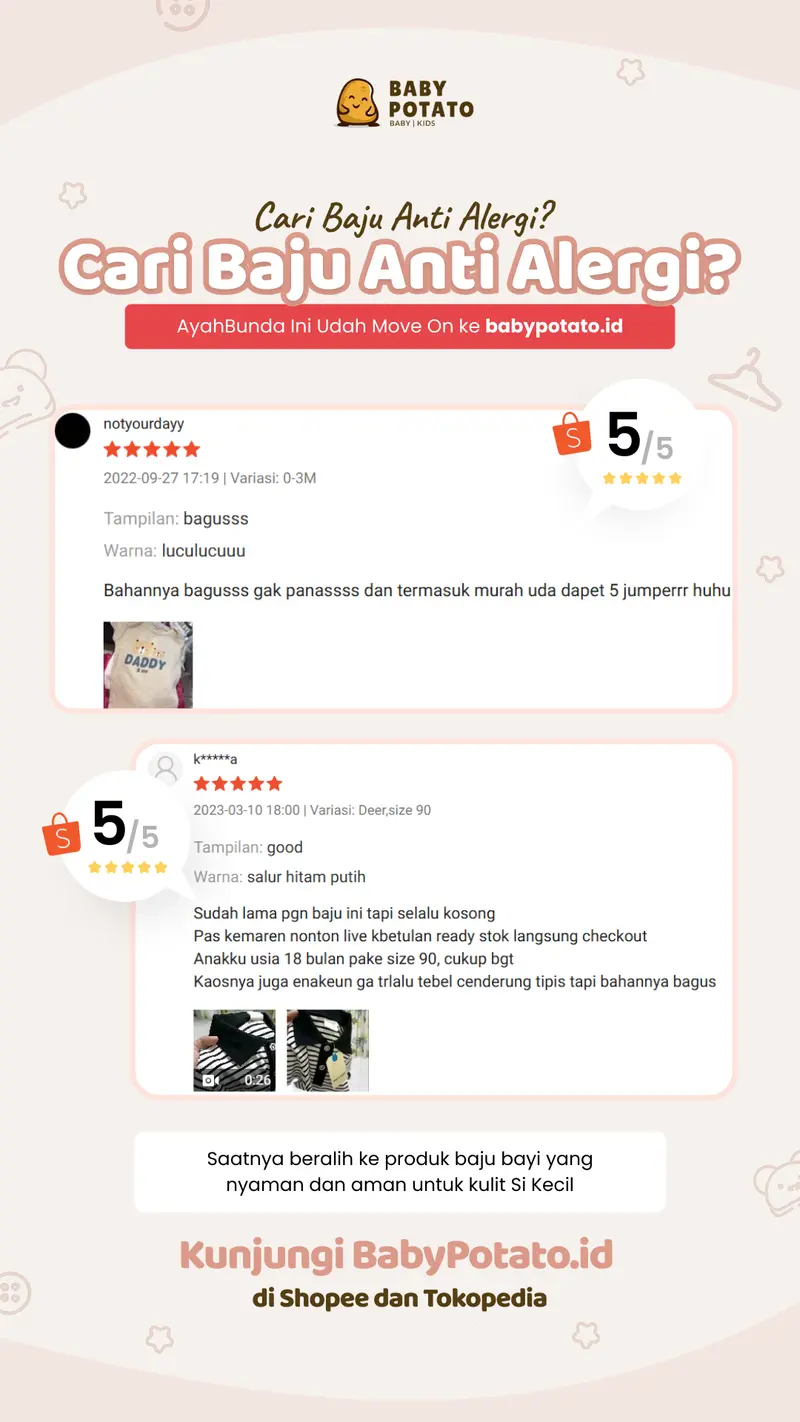Testimoni kepuasan klien Baby Potato Indonesia terhadap jasa kelola Instagram Creativism