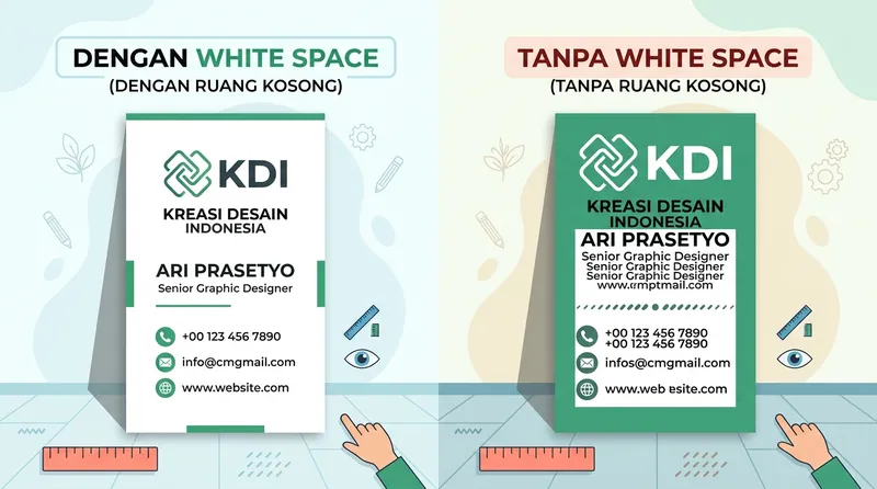 perbandingan desain dengan dan tanpa white space