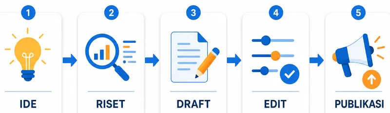 Workflow auto generate konten 5 tahap dari ide ke publikasi