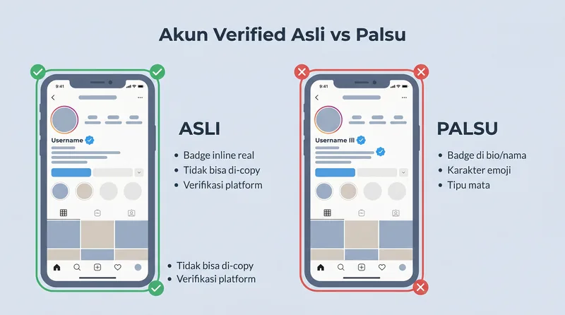 Cara membedakan akun verified Instagram asli versus palsu pakai emoji
