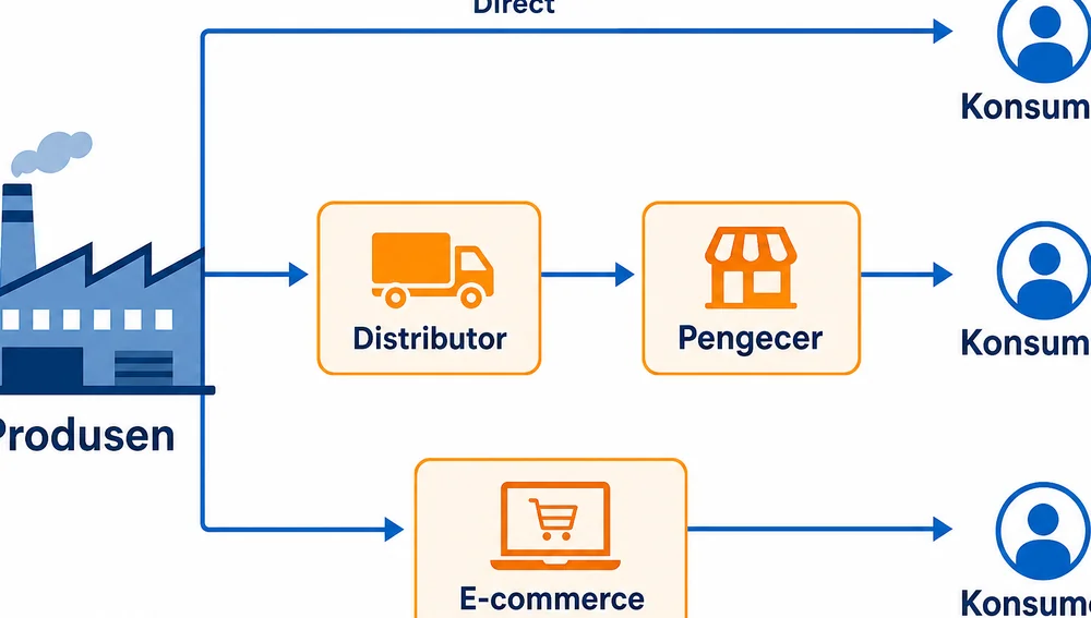 Diagram channel distribusi dari produsen ke konsumen