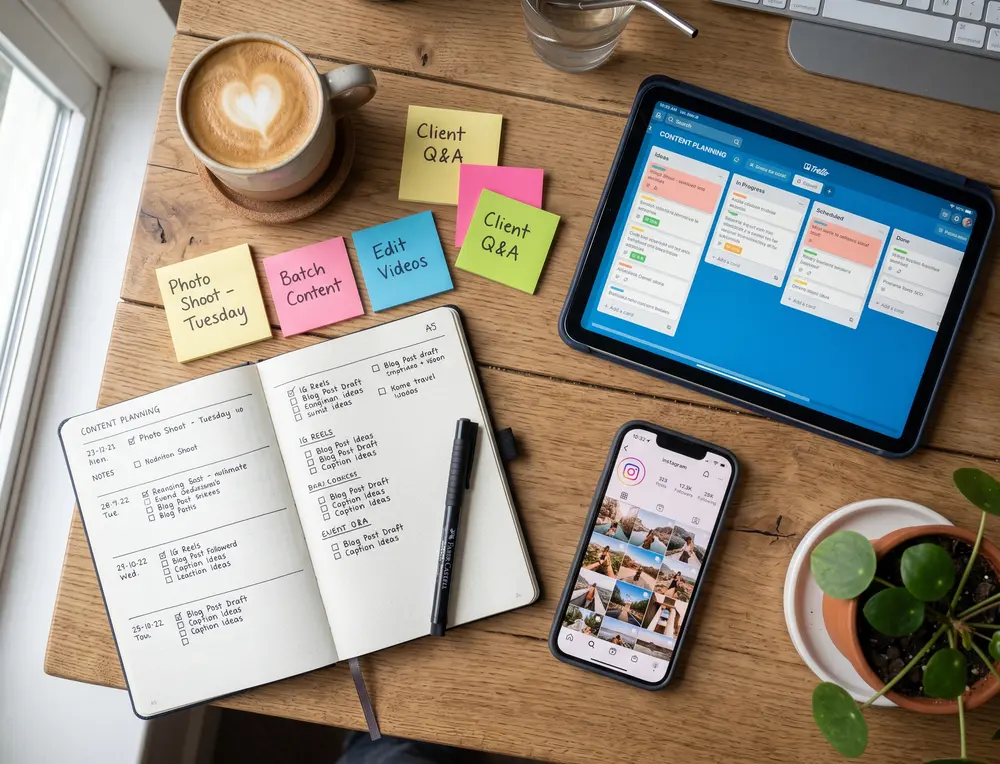 Content calendar dan planning materials untuk jasa kelola sosmed bisnis