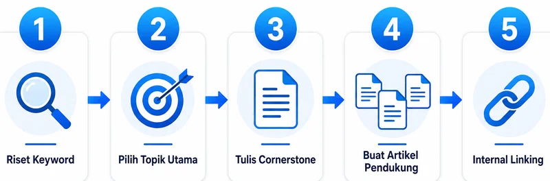 5 langkah membuat cornerstone content efektif dari riset keyword sampai internal linking