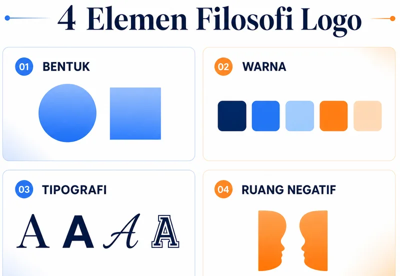 Empat elemen filosofi logo brand