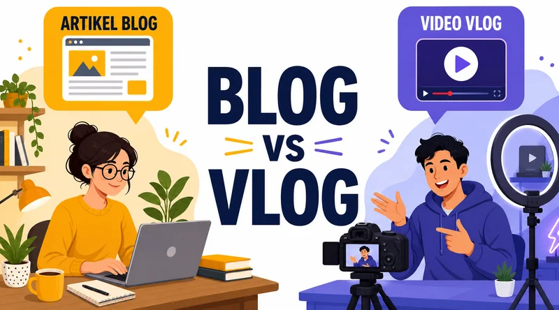 Apa perbedaan blog dan vlog - perbandingan blogger dan vlogger