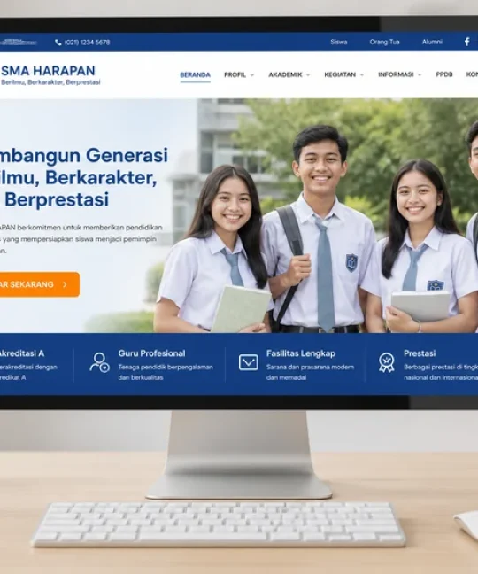 Contoh website sekolah terbaik dengan tampilan modern dan fitur PPDB online
