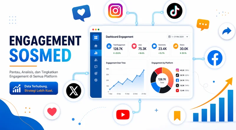 Ilustrasi engagement sosmed cross-platform Instagram TikTok Facebook X
