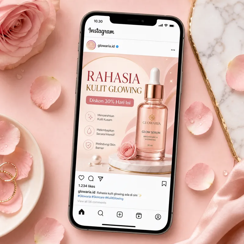 Contoh iklan skincare di feed Instagram