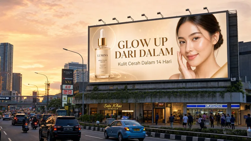 Contoh iklan skincare di billboard outdoor