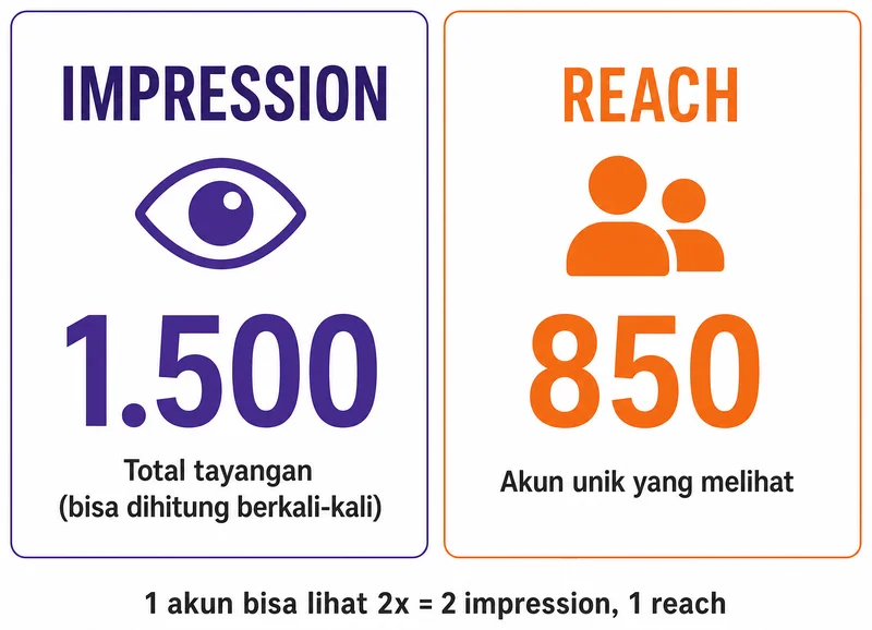 perbedaan impression dan reach instagram