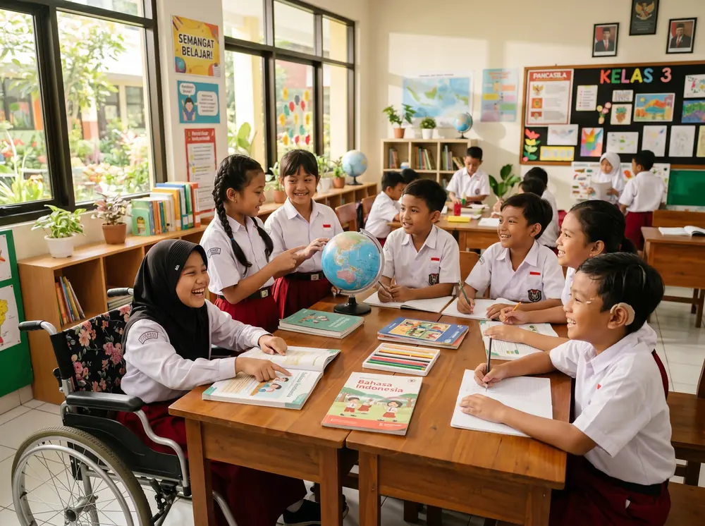 Siswa beragam belajar bersama, contoh website sekolah terbaik untuk pendidikan inklusi