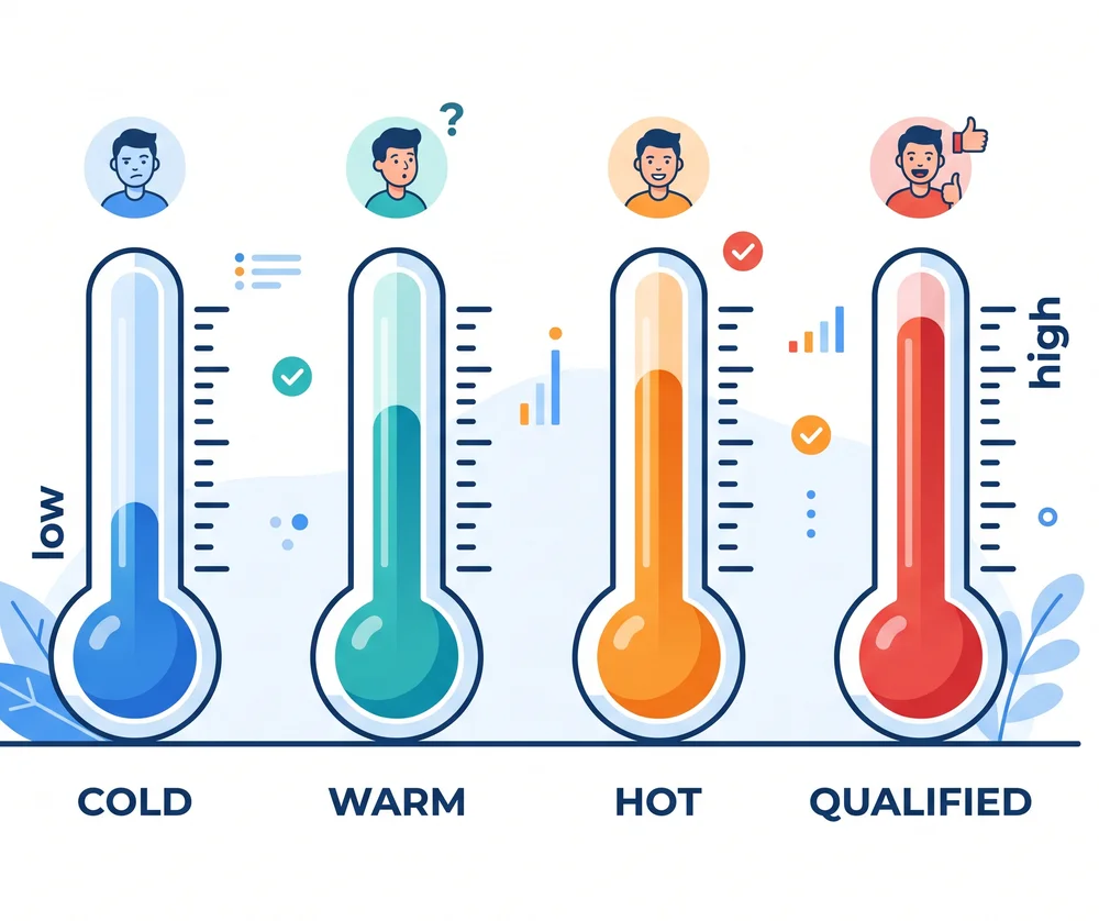 Empat jenis leads marketing: cold, warm, hot, dan qualified leads