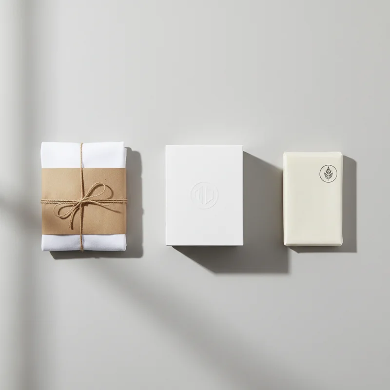 Kemasan minimalis produk fashion dan rumah tangga dengan kraft paper dan twine