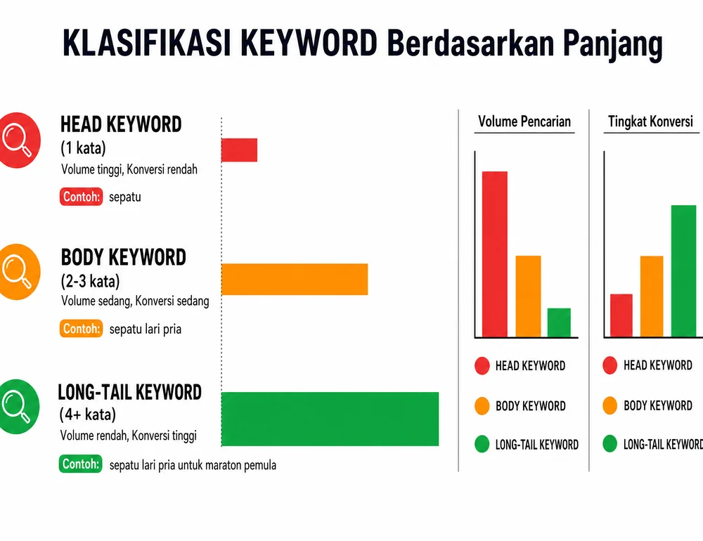 Jenis keyword head body long-tail