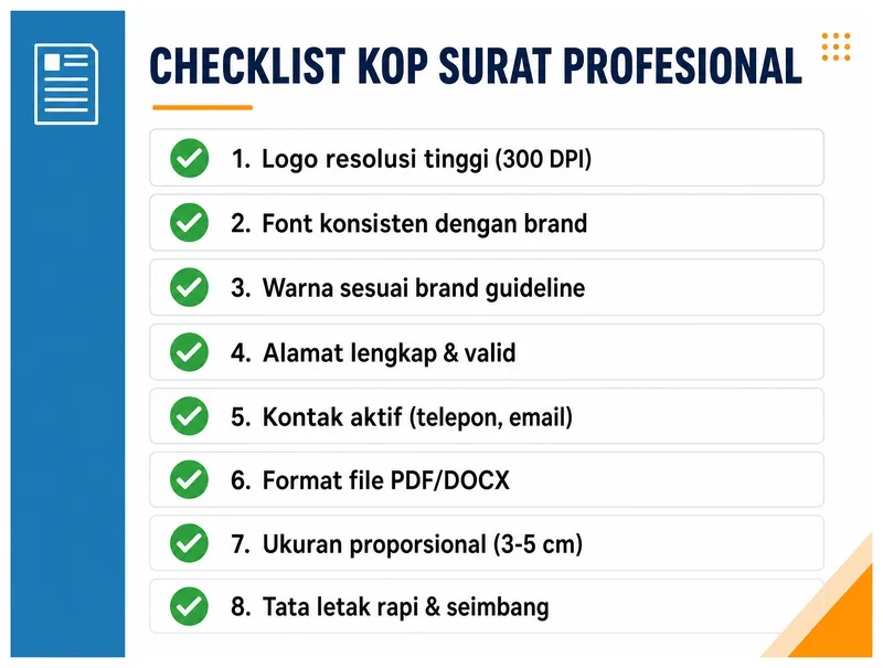 Checklist kop surat perusahaan profesional