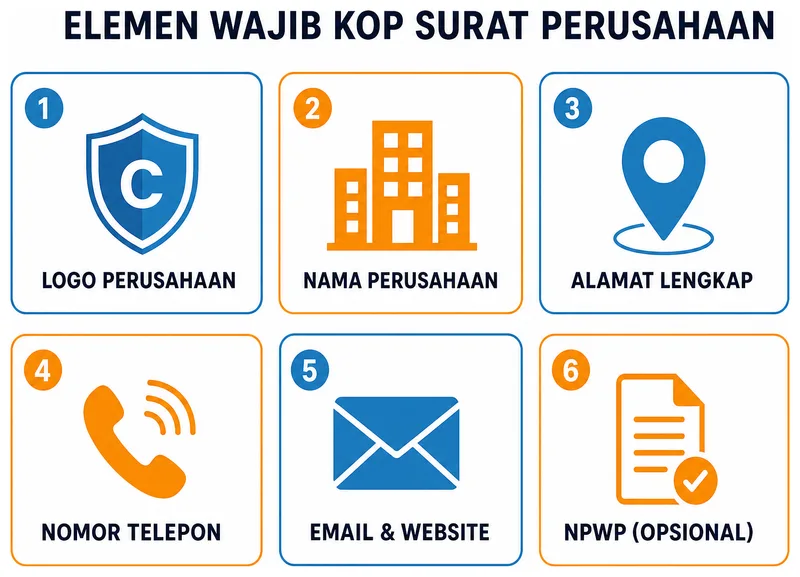 Elemen wajib kop surat perusahaan resmi