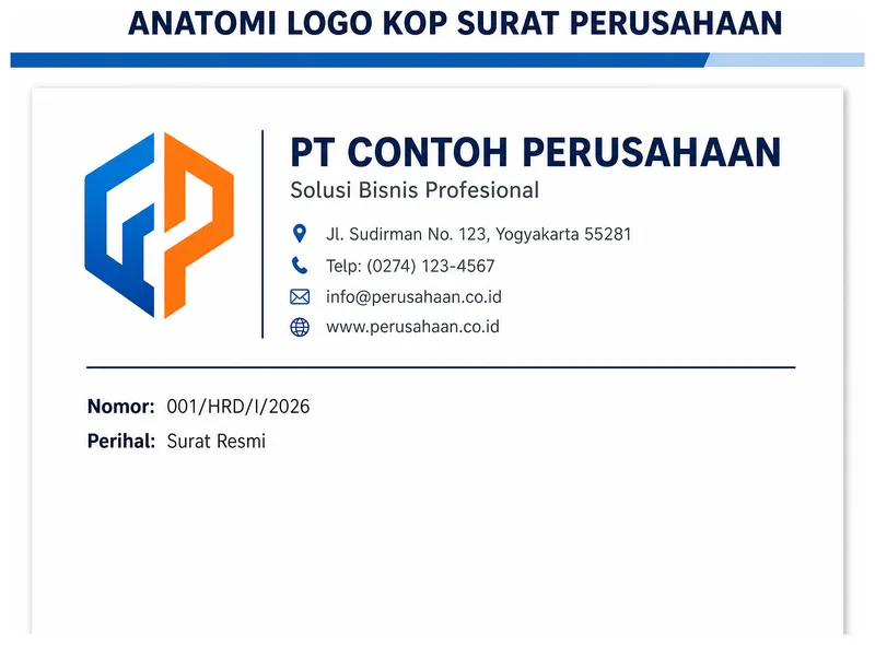 Anatomi logo kop surat perusahaan profesional