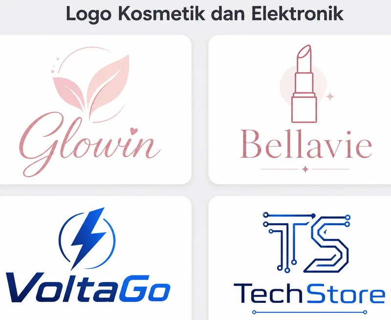 Contoh logo online shop kosmetik dan elektronik